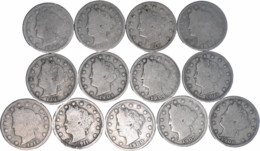 Etats-Unis - Lot De 13 Liberty Nickels - 07-130 - 1883-1913: Liberty (Libertà)