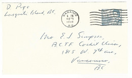 56303 ) Canada   Nanaimo Postmark  1968 Postal Stationery - Covers & Documents