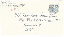 56305 ) Canada   Kaslo Postmark   Postal Stationery - Briefe U. Dokumente