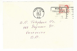56315 ) Canada  Vancouver Postmark  1969   Slogan - Lettres & Documents