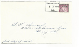 56321 ) Canada  Websters Corners  Postmark  1966 First Day Of Issue FDC - Cartas & Documentos