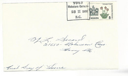 56322 ) Canada  Websters Corners  Postmark  1966 First Day Of Issue FDC - Brieven En Documenten