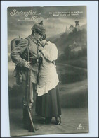 W8V15/ Frau + Soldat Mit Pickelhaube Und Bajonett "Stolzenfels Am Rhein" Foto AK - War 1914-18