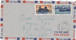 NOTRE DAME TOWERS, ROCKS, STAMPS ON COVER, 1955, NEW CALEDONIA - Briefe U. Dokumente