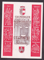 AUSTRIA - Propaganda Card - Salzburger Festspiele Festival Salzburg / 2 Scans - Sonstige & Ohne Zuordnung