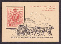 AUSTRIA - Propaganda Card -19. Ost. Philatelistentag Linz A.d. Donau 1949 / 2 Scans - Autres & Non Classés