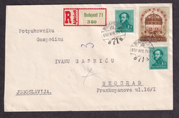 HUNGARY - Envelope Of Attache Militarie Du Royaume De Yugoslavie Sent By Registered Mail From Budapest To ...  / 2 Scans - Autres & Non Classés