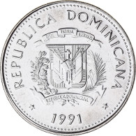 Monnaie, République Dominicaine, 25 Centavos, 1991, SPL, Nickel Clad Steel - Dominicaine