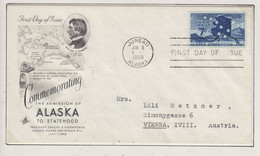 USA  Alaska Statehood 1v FDC Ca Juneau JAN 3 1959 (ZA153A) - 1951-1960