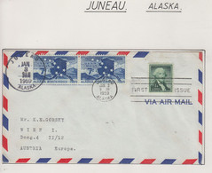 USA  Alaska Statehood 2x1v FDC Ca Juneau JAN 3 1959 (ZA153B) - 1951-1960