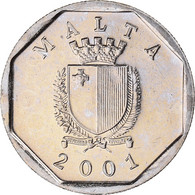 Monnaie, Malte, 5 Cents, 2001, SUP, Nickel - Malta