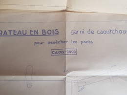 Plan D Un Râteau En Bois Pour Assécher Les Ponts Des Bateaux De La Marine National Document Officiel - Marine - - Other Plans