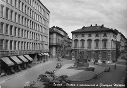 014287 "TORINO - PIAZZA E MONUMENTO A GIUSEPPE MAZZINI" ANIMATA, AUTO ANNI '50. CART  SPED 1953 - Lugares Y Plazas