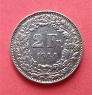 - SUISSE - 2 Francs - 1944 - Argent - - 2 Francs