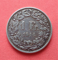 - SUISSE - 1 Franc - 1914 - Argent - - 1 Franc