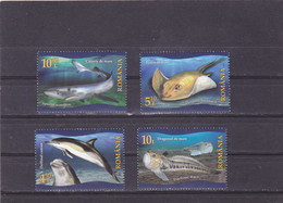 ROMANIA, 2022, MNH, BLACK SEA FAUNA, DOLPHINS, SHARKS, FISH, STING RAYS, 4v - Nuevos