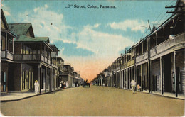 PC PANAMA, D STREET, COLON, Vintage Postcard (b44385) - Panama