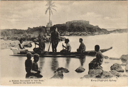 PC OCEANIA, FISHING EXCURSION ON THE REEF, Vintage Postcard (b44296) - Papouasie-Nouvelle-Guinée