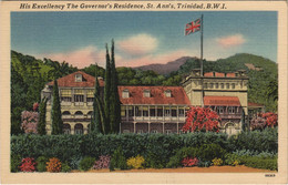 PC TRINIDAD, THE GOVERNOR'S RESIDENCE, ST. ANN'S Vintage Postcard (b44159) - Trinidad