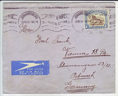 SOUTH AFRICA   Luftpostbrief  Airmail Cover Lettre Par Avion 1939 Via Athen To Austria - Luchtpost