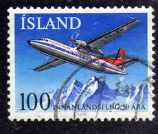 ISLANDA ICELAND ISLANDE ISLAND 1978 DOMESTIC FLIGHTS FOKKER FRIENDSHIP PLANE OVER MOUNTAINS 100k USED USATO OBLITERE' - Usati