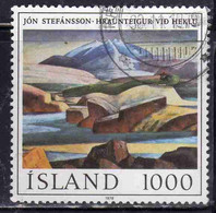 ISLANDA ICELAND ISLANDE ISLAND 1978 JON STEFANSSON LAVA NEAR MOUNTAIN HEKLA  1000k USED USATO OBLITERE' - Used Stamps