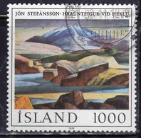 ISLANDA ICELAND ISLANDE ISLAND 1978 JON STEFANSSON LAVA NEAR MOUNTAIN HEKLA  1000k USED USATO OBLITERE' - Usados