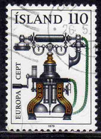 ISLANDA ICELAND ISLANDE ISLAND 1979 EUROPA CEPT UNITED TELEPHONE C. 1900 110k USED USATO OBLITERE' - Used Stamps