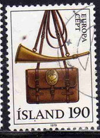 ISLANDA ICELAND ISLANDE ISLAND 1979 EUROPA CEPT UNITED POST HORN AND SATCHEL 190k USED USATO OBLITERE' - Used Stamps