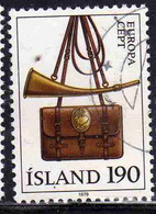 ISLANDA ICELAND ISLANDE ISLAND 1979 EUROPA CEPT UNITED POST HORN AND SATCHEL 190k USED USATO OBLITERE' - Usados