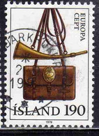 ISLANDA ICELAND ISLANDE ISLAND 1979 EUROPA CEPT UNITED POST HORN AND SATCHEL 190k USED USATO OBLITERE' - Gebraucht