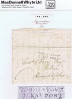 Ireland Kilkenny 1832 Letter Clonmel To Kilree Knocktopher With Fine THOMASTOWN/PENNY POST In Black - Préphilatélie