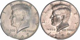 Etats-Unis - Lot De 2 Half Dollar Kennedy - 1967 (argent) Et 1996 - 07-131 - 1964-…: Kennedy