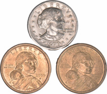 Etats-Unis - Lot De 3 X One Dollar Susan B Anthony And Native Americans - 07-132 - Non Classificati