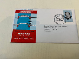 (1 K 17) Australia - Auckland To Sydney QANTAS (airways) 707 V-Jet First Flight FDC Cover - 1965 - First Flight Covers