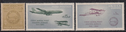 India MH & MNH 1961, Set Of 3, 50th Annv., Of First Official Airmail Flight, Aerial, Airplane, Henri Pecquet, Boeing, - Ongebruikt