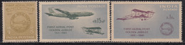 India MNH 1961, Set Of 3, 50th Annv., Of First Official Airmail Flight, Aerial, Airplane, Henri Pecquet, Boeing, - Ongebruikt