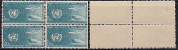 India MNH 1968 Block Of 4, United Nations Conf., On Trade & Development,, Airplane, Ship, UN United Nations Emblem - Blokken & Velletjes