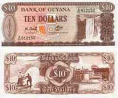 Guyana 10 Dollars (1966-92) P-23 UNC  D-1201 - Guyana