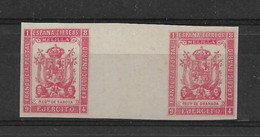 ESPAGNE - MELILLA 1894 - Paires Inter-panneaux N°30+32 - NON DENTELE - Neuf**  - SUP - - Military Service Stamp