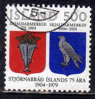 ISLANDA ICELAND ISLANDE ISLAND 1979 ICELANDIC ARMS STEMMA ARMOIRIES 500k USED USATO OBLITERE' - Usati