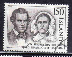 ISLANDA ICELAND ISLANDE ISLAND 1979 JON SIGURDSSON AND INGIBJORG EINARSDOTTIR 150k USED USATO OBLITERE' - Gebraucht