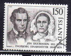 ISLANDA ICELAND ISLANDE ISLAND 1979 JON SIGURDSSON AND INGIBJORG EINARSDOTTIR 150k USED USATO OBLITERE' - Used Stamps