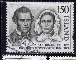 ISLANDA ICELAND ISLANDE ISLAND 1979 JON SIGURDSSON AND INGIBJORG EINARSDOTTIR 150k USED USATO OBLITERE' - Used Stamps