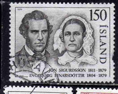 ISLANDA ICELAND ISLANDE ISLAND 1979 JON SIGURDSSON AND INGIBJORG EINARSDOTTIR 150k USED USATO OBLITERE' - Usados