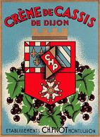 014330 "ETABLISSEMENTS CH. PICOT - MONTLUCON - CREME DE CASSIS DE DIJON"  ETICHETTA II QUARTO XX SEC. - Alcools & Spiritueux