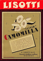 014333 "MODENA - DISTILLERIE EMILIANE P. LISOTTI & C. - ELIXIR CAMOMILLA"  ETICHETTA II QUARTO XX SEC. - Alcohols & Spirits