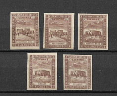 ESPAGNE - MELILLA 1894 - N°52/56 - Neuf** - Non Dentelé - Série Complète - 5 Val. - SUP - - Militärpostmarken