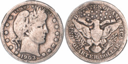 Etats-Unis - Barber Quarter Dollar - Argent - 1903 - 07-135 - 1892-1916: Barber
