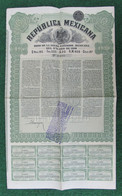 Obligation De La Dette étrangère De La République Mexicaine Datée De 1910 - Bank & Insurance